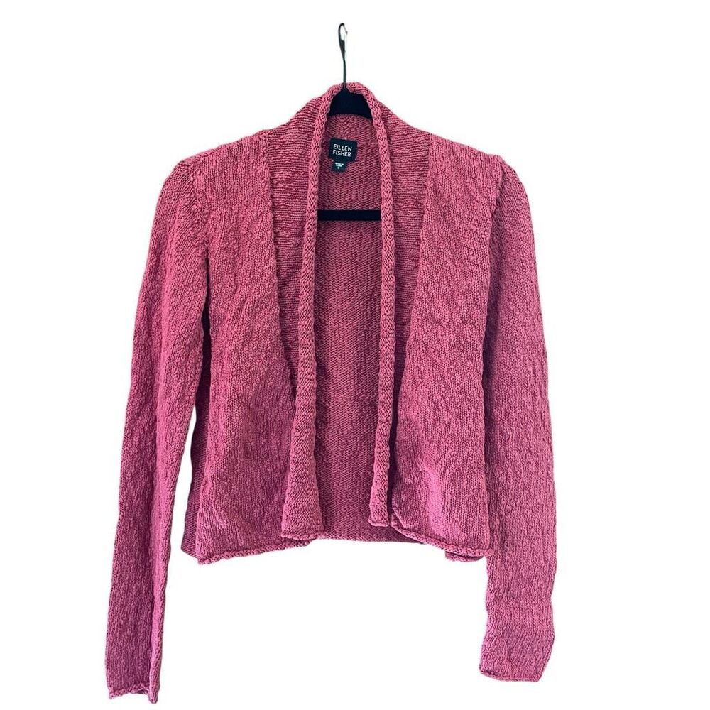 Eileen Fisher Cotton Knit Open Cardigan Sweater